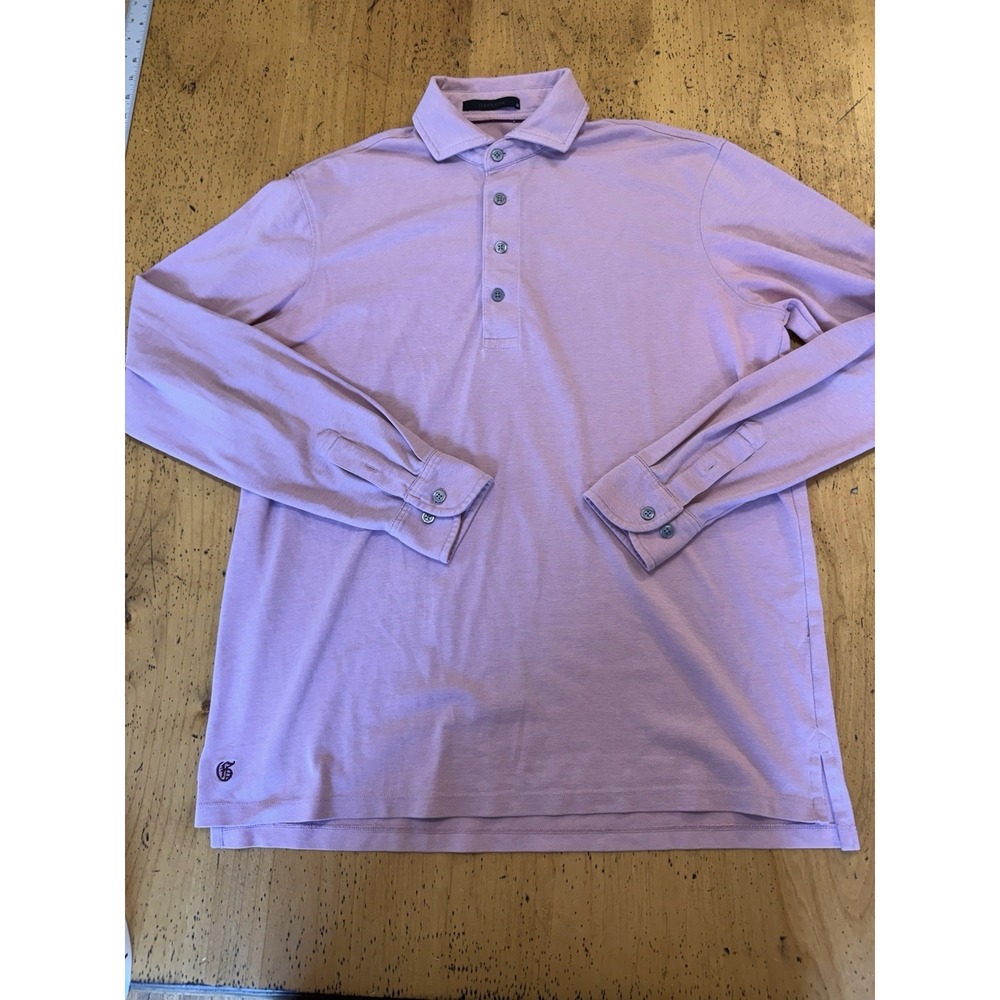 Greyson Long Sleeve Polo‎ Mens Medium Pink Excellent Breathable Performance Golf